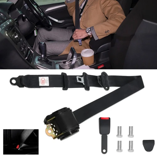 Imagen 2 del producto Cinturón de seguridad de coche retráctil Universal de 3 puntos, función de retracción automática para accesorios de protección de seguridad automática, 1 ud.