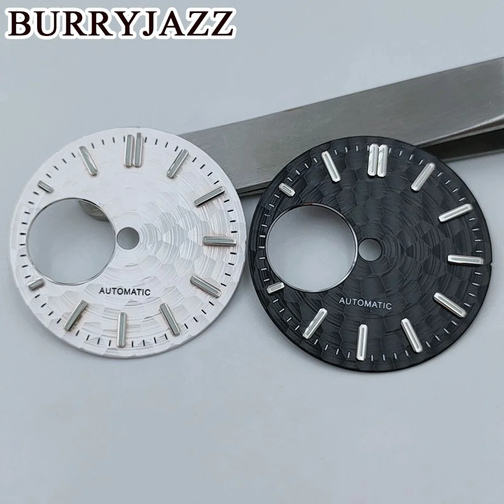 BURRYJAZZ 28,5 mm Sin logotipo NH38 Plata Negro Verde Esfera Verde Esfera luminosa