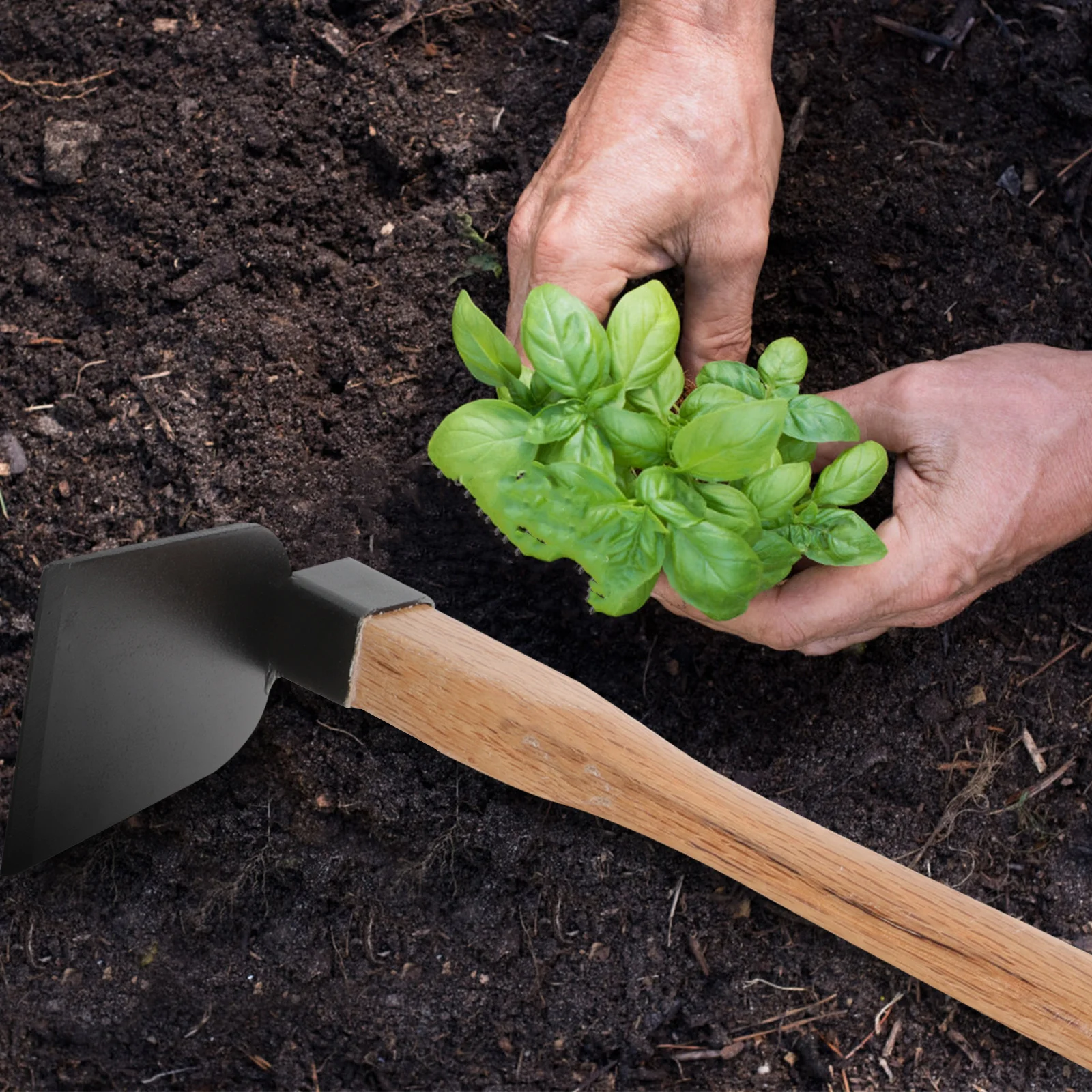 

Wooden Handle Garden Hoe Premium Iron Digging Weeding Planting Tool Lightweight Portable Gardening Agriculture Tool