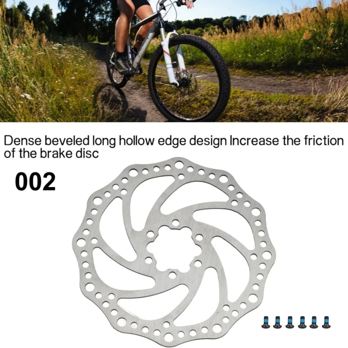 160 mm Fahrrad-Scheibenbremsscheibe mit 6 Schrauben (2 Stück), Edelstahl-Fahrradrotoren, passend für MTB, Rennrad und die meisten Fahrräder – Detail 9