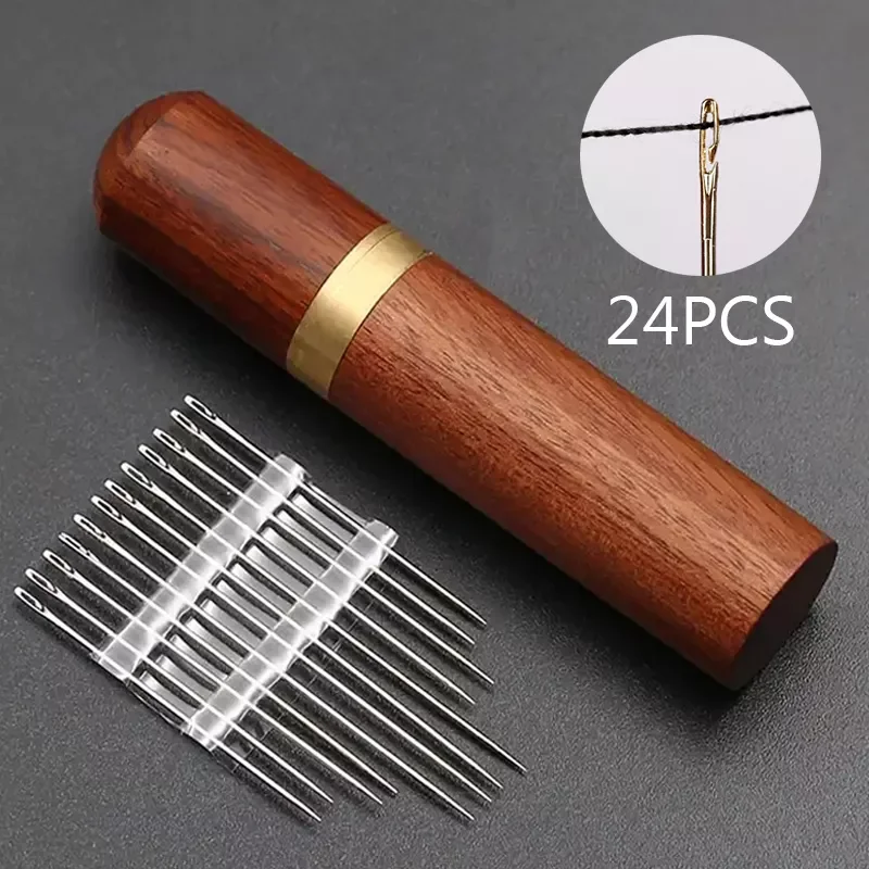 

12/24pcs Blind Needle Elderly Needle-Side Hole Hand Household Sewing Stainless Steel Sewing Needless Threading Clothes Sewing