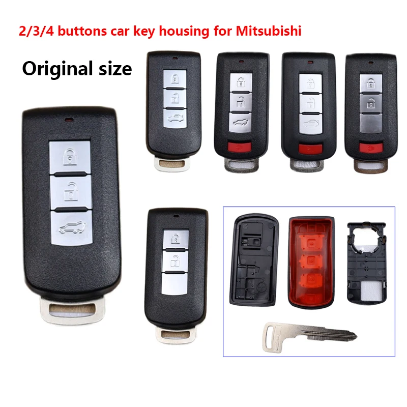 

2/3/4 Buttons Car Key Housing Key Case Shell for Mitsubishi Lancer Eclipse Cross Pajero Shogun RVR Montero Outlander Sport ASX