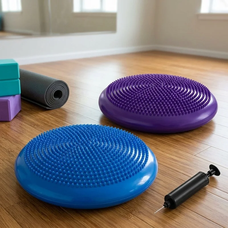 Balance Pad Yoga Massage Seat Cushion Inflatable Wobble Disc Thickened PVC Balance Trainer for Core Stability Fitness Yoga
