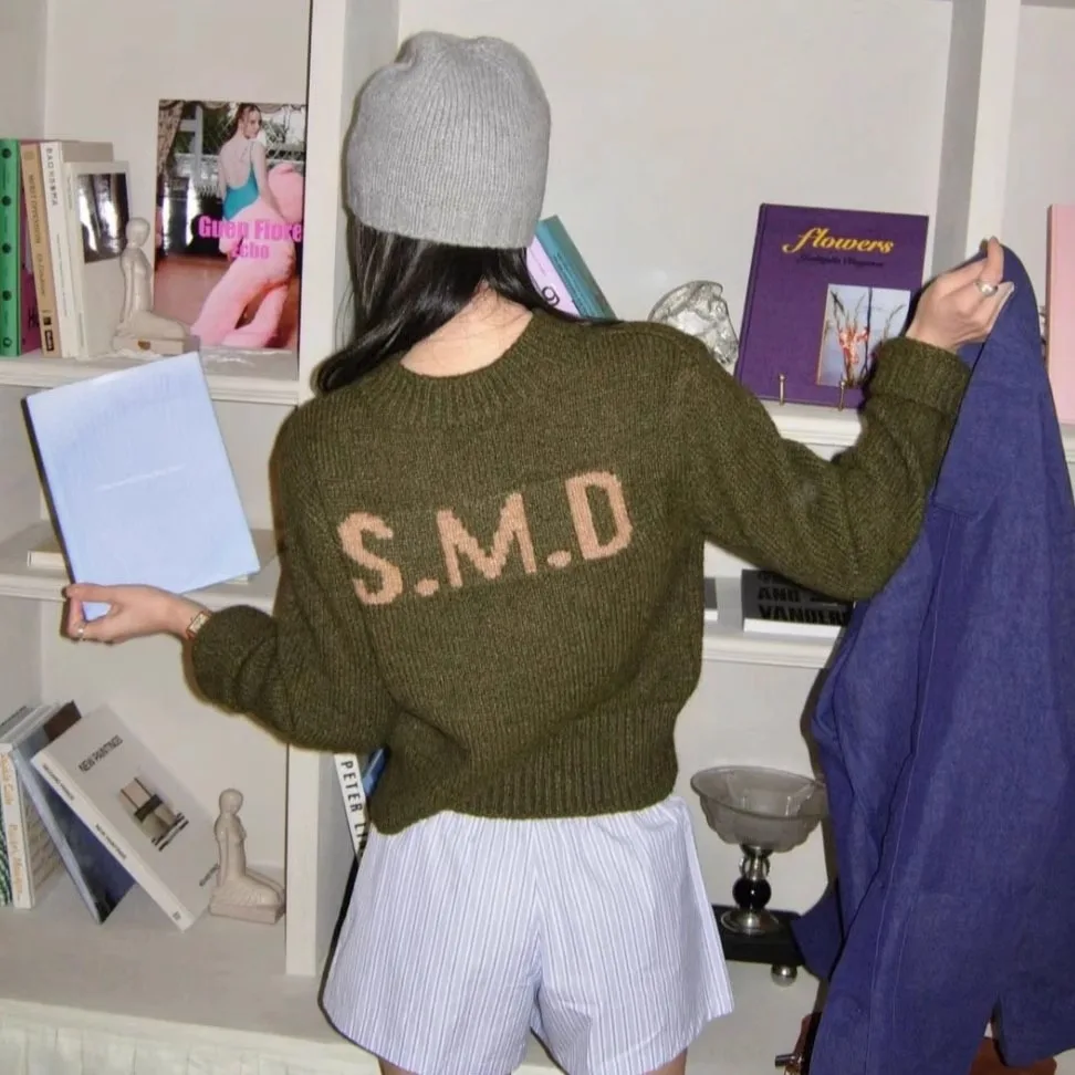 سترة محبوكة أنيقة Smoothood Ba Color Blo V-Ne كل مباراة لخريف 2025 كورية فضفاضة تناسب طويلة Sve #4