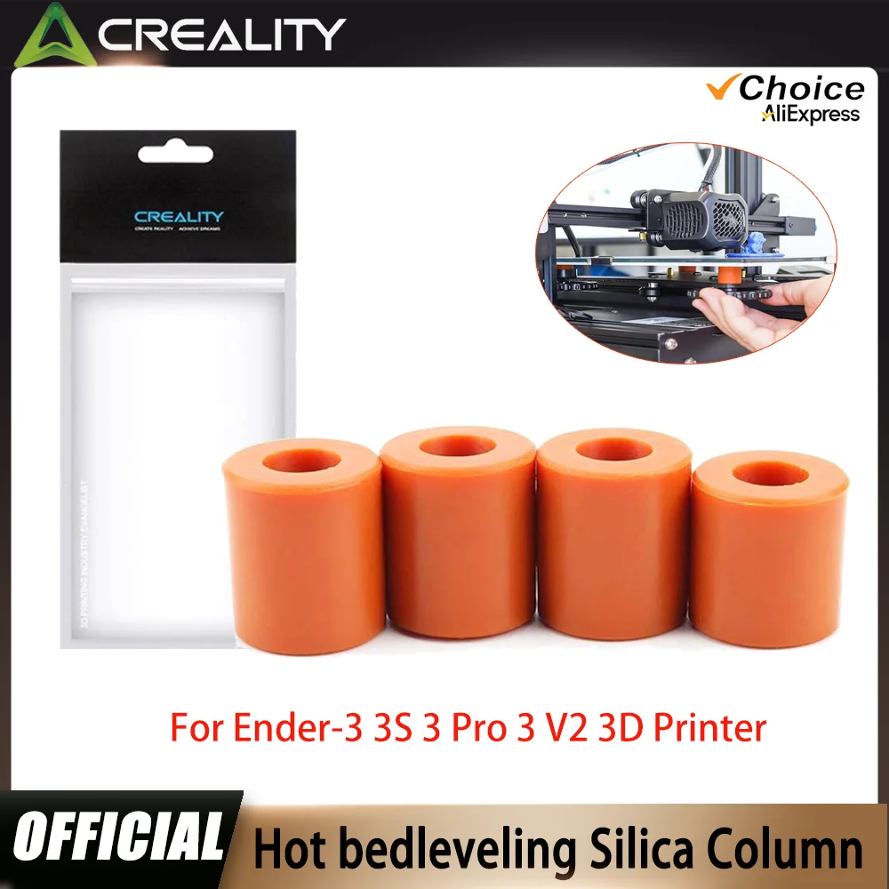 

Creality 4PCS Silicone Bed Leveling Columns – Solid Spacer for Stable Hot Bed, Compatible with Ender-3/3 Pro/3 V2/3S, CR-10/10S