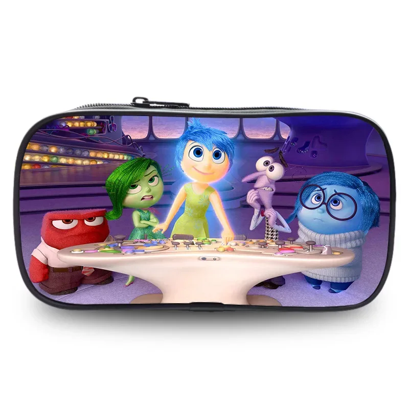 Inside Out 2 Disney Pencil Bag Student Cartoon Large Capacity Pencilcase Stationery Supplies Kawaii Pencilbox Kids Birthday Gift