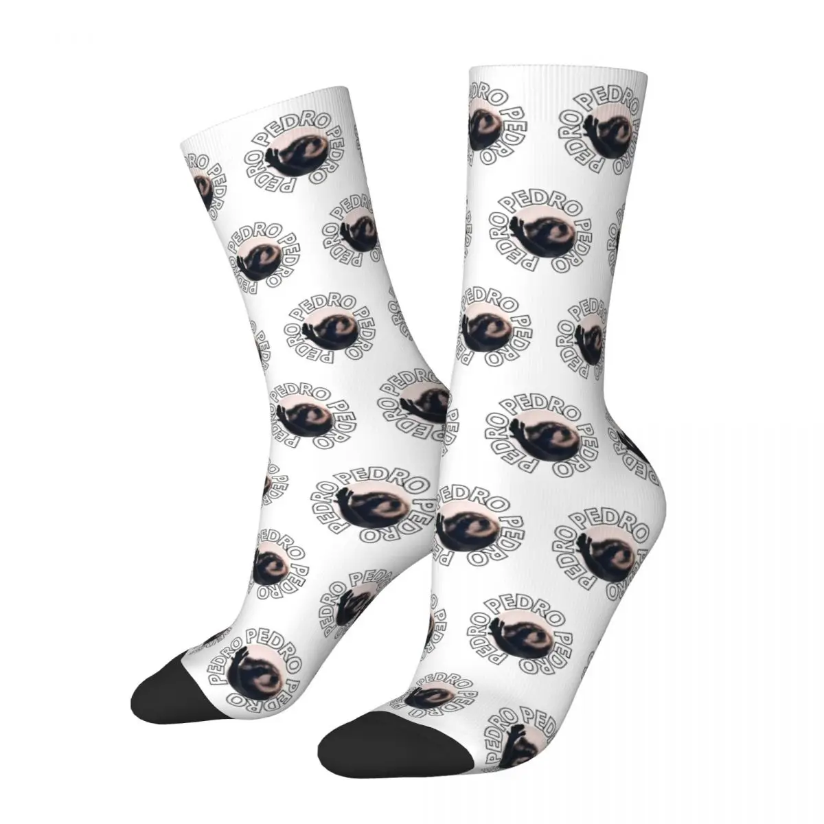 Pedro Raccoon Stockings Viral Memes Printed Novelty Socks Winter Non Slip Socks Men's Running Sports Warm Soft Socks