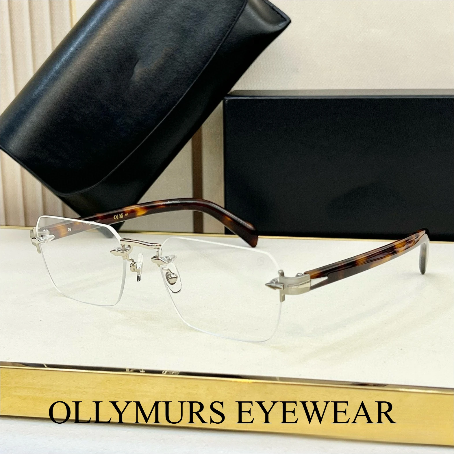 DB7116 新しいビジネス通勤メンズ光学ミラー電気メッキ金属プレートフレームレスデザインマッチング度