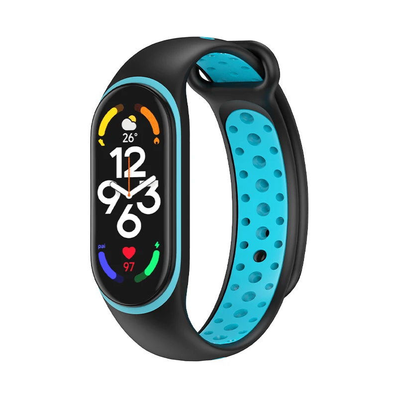 Breathable strap For Xiaomi Mi band 7 6 5 4 Sport Bracelet watch Silicone wrist strap For mi band 3 4 5 bracelet Miband 4 Strap