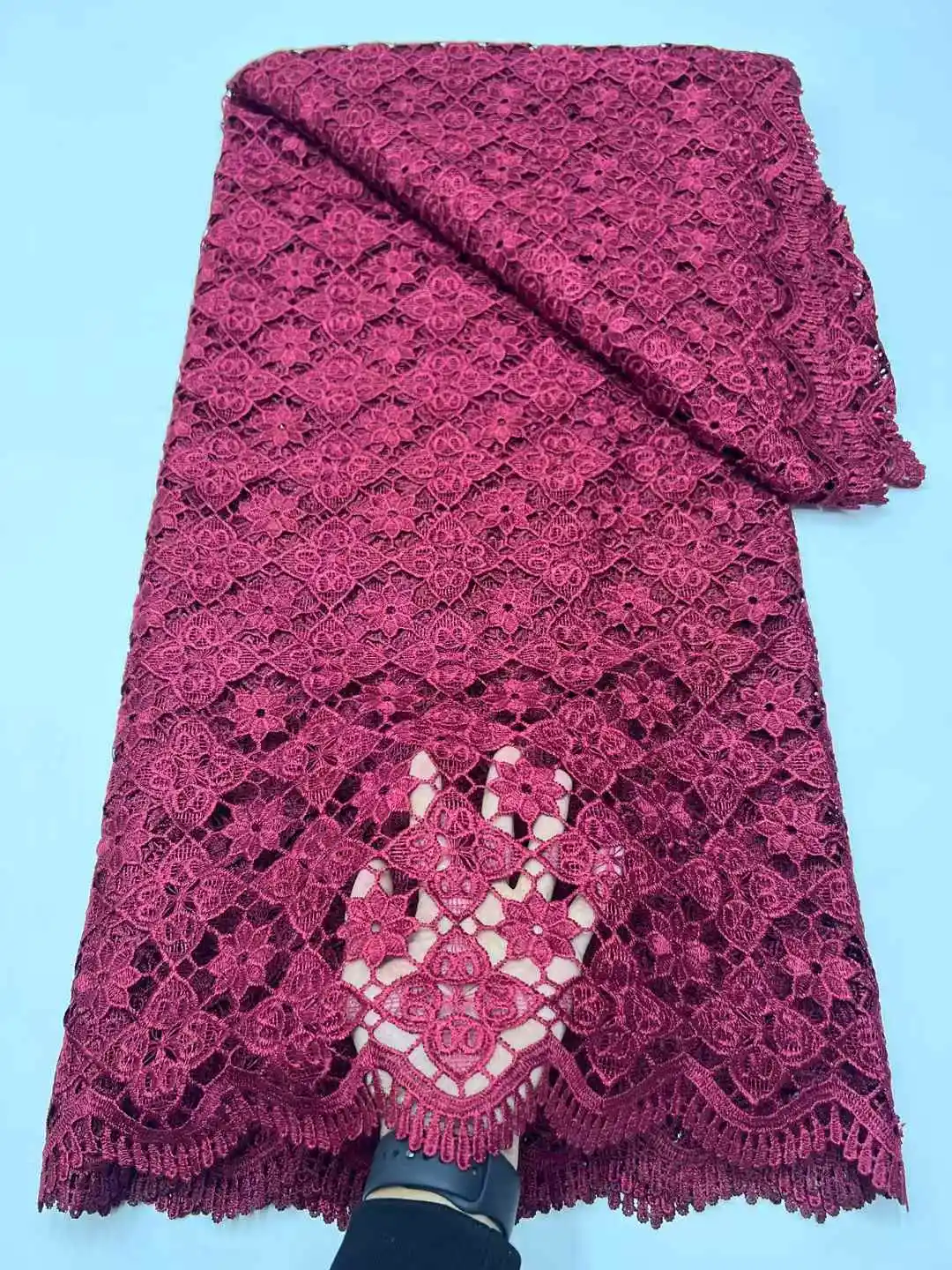 

Новинка 2025, африканская, французская, нигерийская, водорастворимая, высококачественная гипюровая кружевная ткань, сетка для вышивки, свадебное платье для шитья невесты