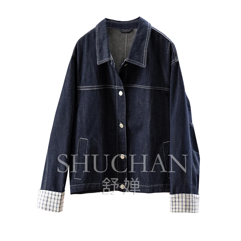 

Ранняя осень, новая синяя джинсовая куртка в стиле ретро 100, женская джинсовая куртка из чистого хлопка 29E1, джинсовая куртка для женщин Casacos De Inverno Feminino