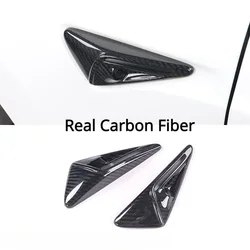 Per Tesla Model 3 Y S X 3 + Highland Real Carbon Fiber Side Camera Cover Sticker Leaf Board 3K 240G Toray Dry Carbon 2021-2024