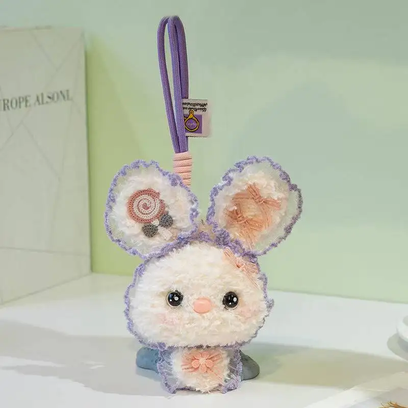 Porte-clés pendentif lapin coloré, jouet en peluche Kawaii, poupée de dessin animé, cadeau mignon pour petite amie de noël, dernière collection