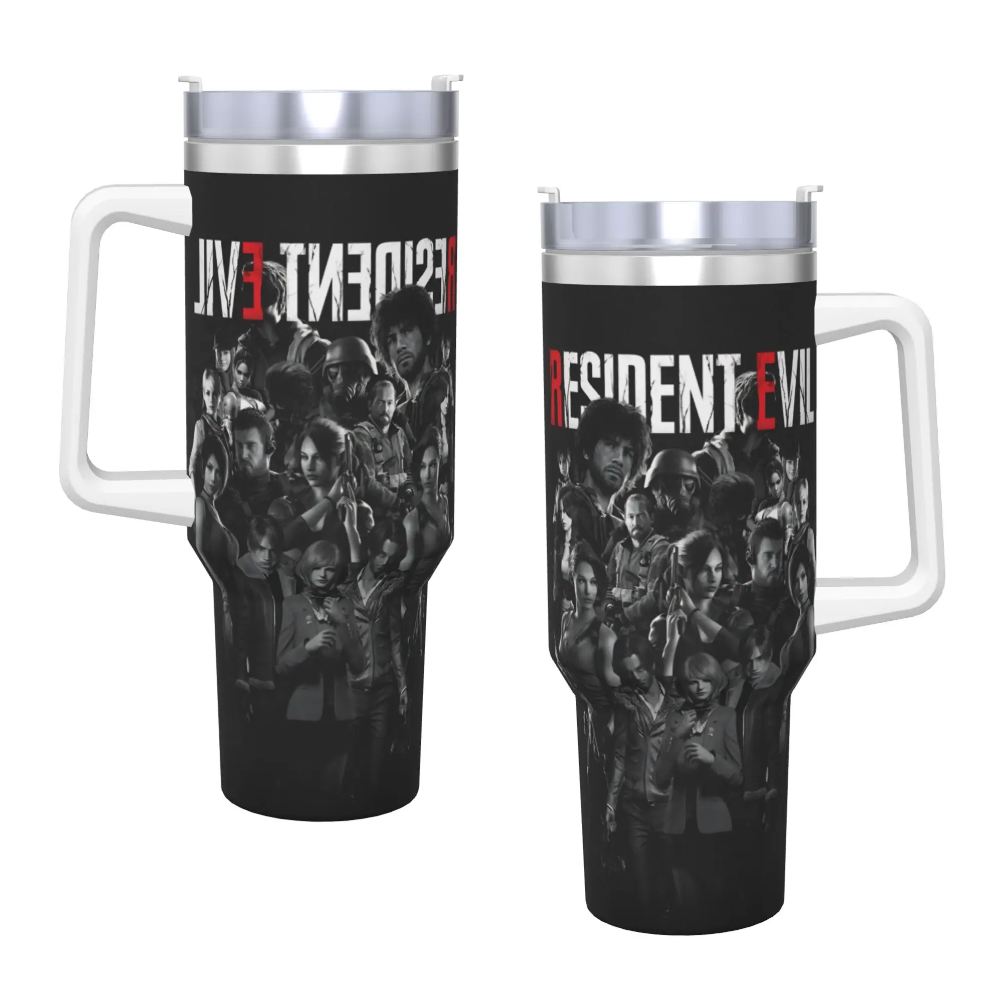 Resident Evils  Stainless Steel Tumbler  Travel Thermal Cups With Straws and Lid Large Car Mugs Cold and Hot Water Bottle