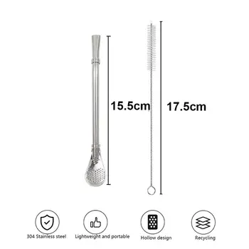 Sada 3 kelímků z nerezové oceli na Yerba Maté, 350 ml, dvoustěnný kelímek na Yerba Maté, tykev s bombillami a čisticím kartáčkem na nápoje 8 nejlepší prodej Pohár Yerba Maté - №5