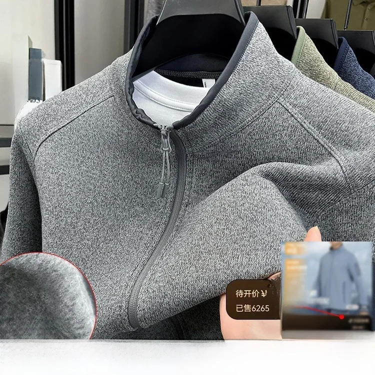 

Мужская повседневная модная универсальная куртка-свитшот Thiened Fce с воротником-стойкой на молнии для повседневной носки весной и осенью