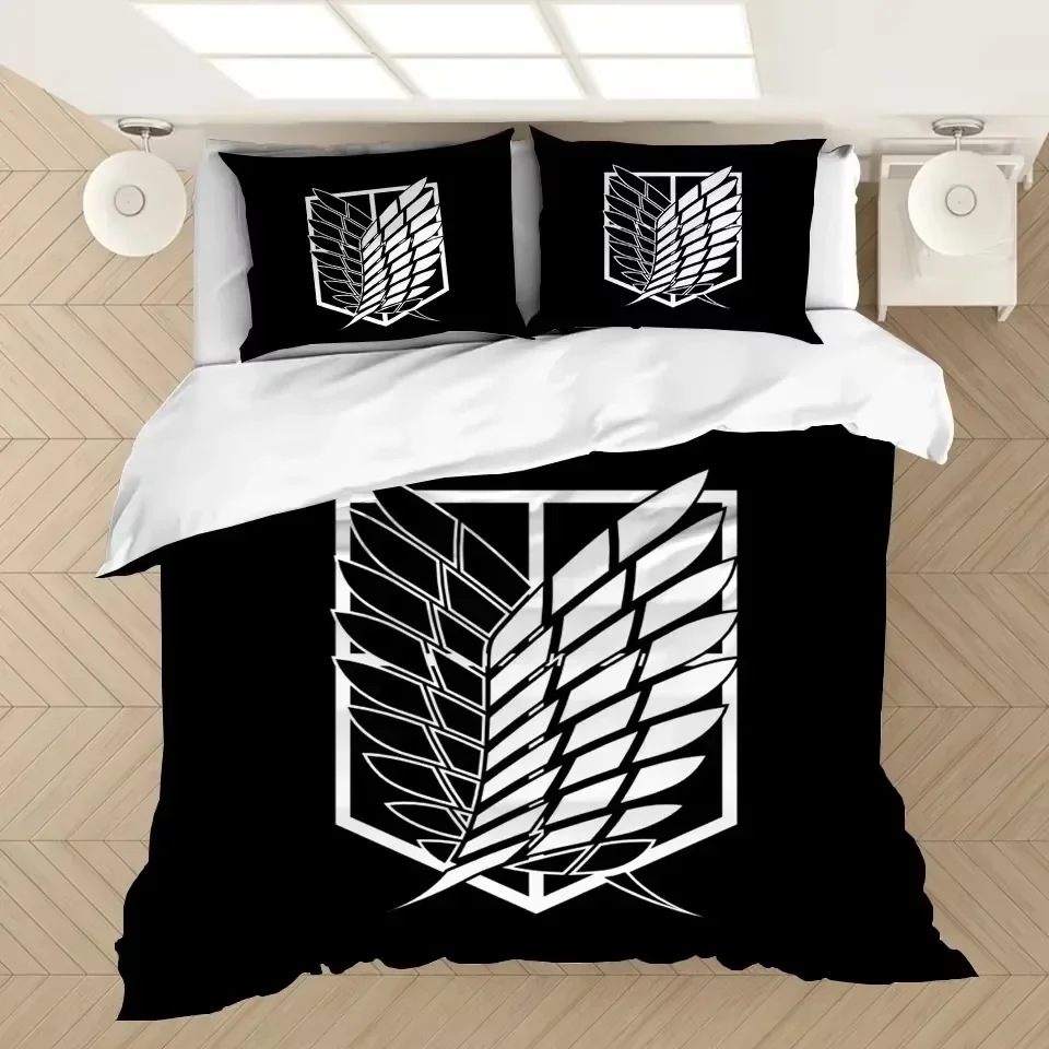Luxury New 3D Print Anime Attack On Titan Bedding Set Duvet Covers Pillowcases Comforter Bedding Set Bed Linen(NO sheet)