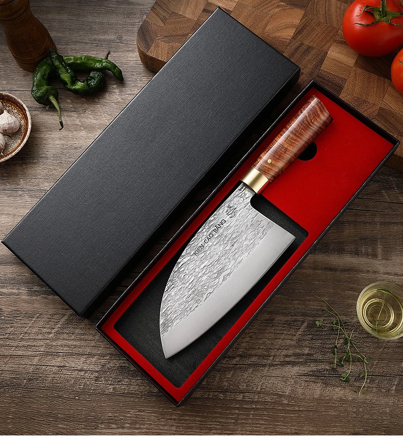 

7 Inch Slicing Knife Rosewood Handle Sharp Chefs Cleaver Meat Cutting Vegetables Handmade Forged Kitchen Knives Cooking Tools