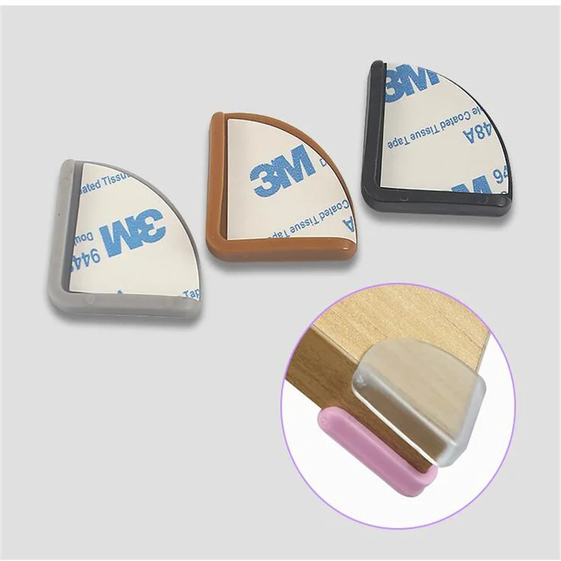 4pcs Silicone Anti- Collision Table Corner Guards Solid Desk Edge Guards Angle Pad Kids Window Glass Safety Protection Cover