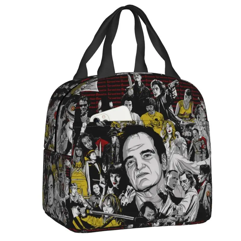 Quentin Tarantino Movie Collage Lunch Box for Women Cooler Thermal Food Insulated Lunch Bag Work Portable Picnic Tote Bags