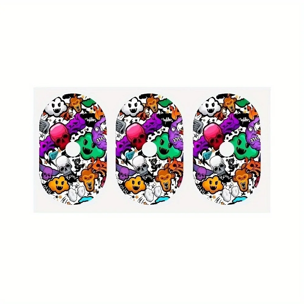 สติกเกอร์ติดวาล์วจักรยานลายกราฟฟิตี - ชุด 3 ชิ้น, สติกเกอร์ติดวาล์วแบบ Presta สำหรับจักรยานเสือภูเขาและจักรยานถนน