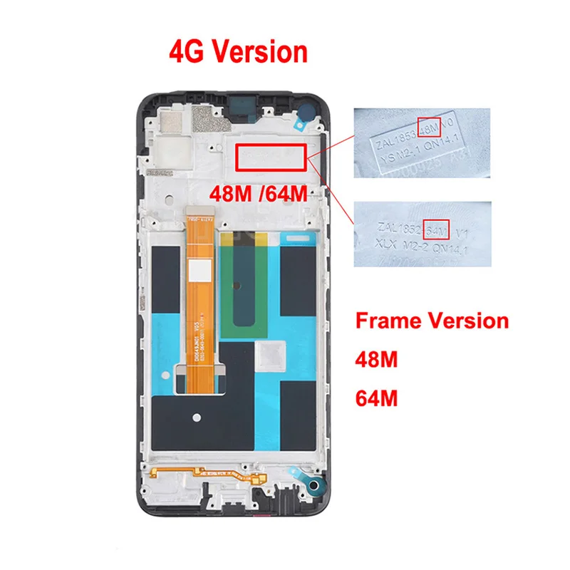 Screen For Oppo Realme 7 LCD Display For Oppo Realme 7 Global 4G RMX2155 rmx 2155 LCD Display Screen Touch Digitizer with Frame