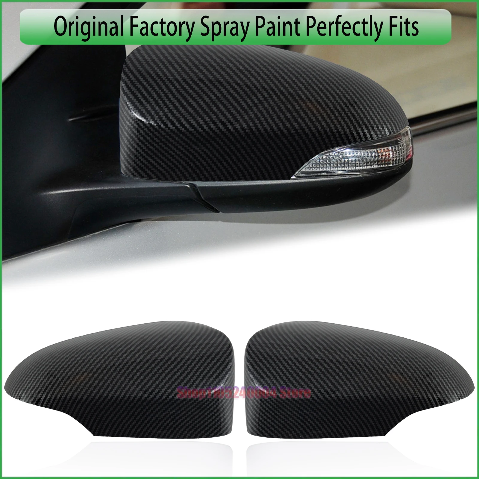 Carbon Fiber Plastic Rearview Mirror Housing Protective Shell For Toyota Corolla 2014-2019 Compatible 87945-02930 87915-02930