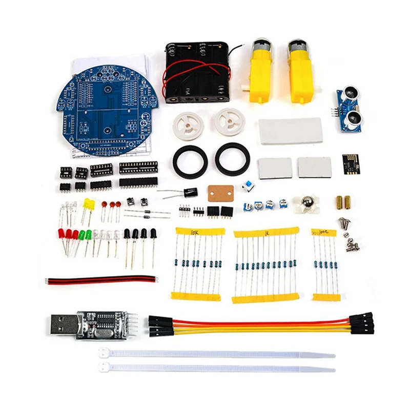 

Well Made-51 MCU Smart Car Ultrasonic Obstacle Avoidance Car Tracking Ranging Robot Programming DIY Car Kit