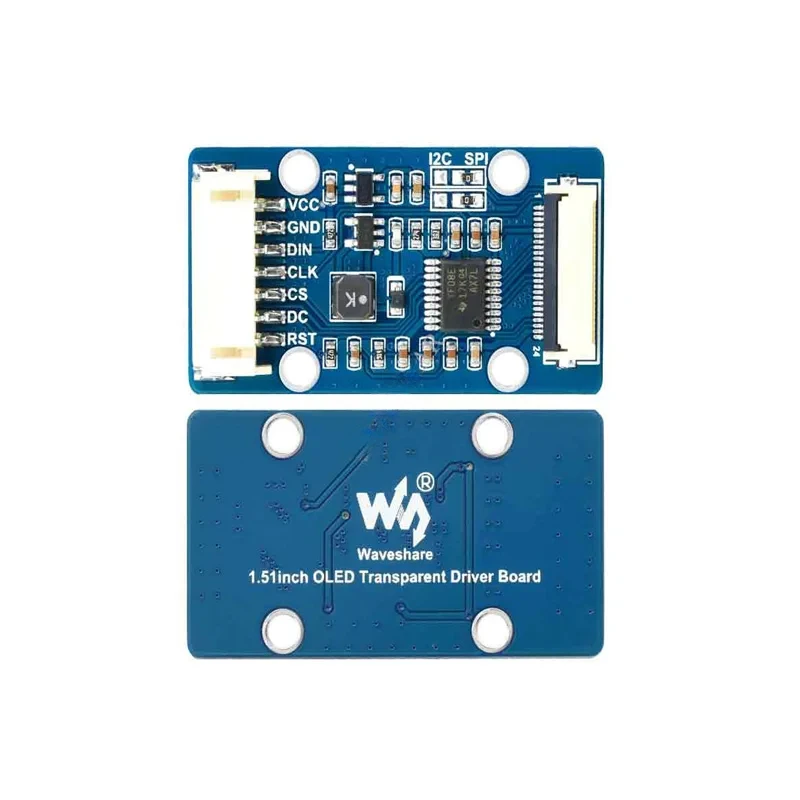 Modulo display blu OLED trasparente da 1,51 pollici Raspberry Pi da 1,51 pollici Interfaccia 128×64 SPI/I2C anche per Arduino STM32