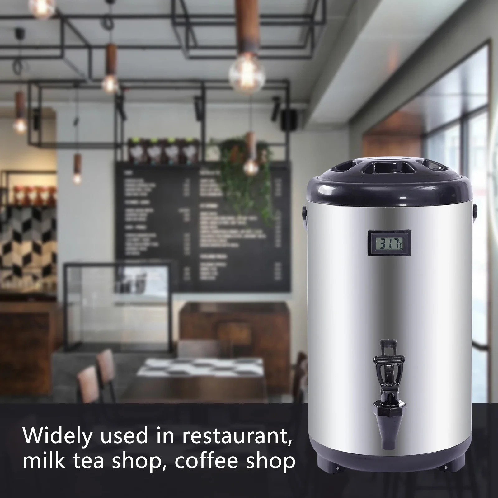 

Stainless Steel Insulated Beverage Dispenser with Spigot - 12L/3.17Gal Large Capacity Hot & Cold Drink Dispenser for Coffee, Tea