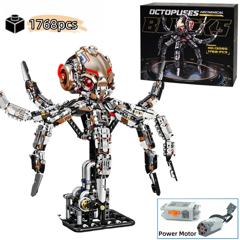 

MOC Creative Mechanical Octopus Animal Life Set Building Blocks Power Motor Building Blocks DIY Model Christmas Birthday Gifts