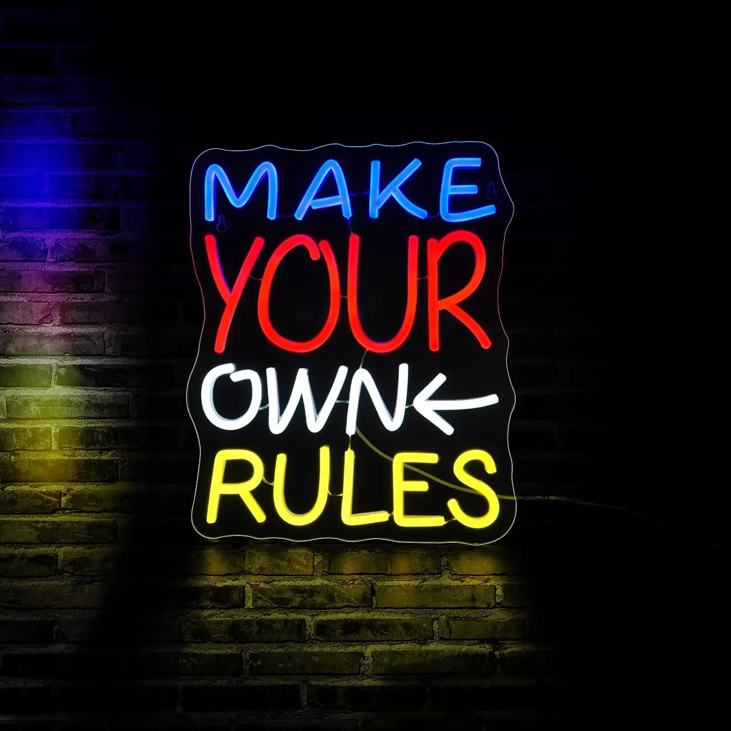 

Неоновая вывеска Make Your Own Rules, светодиодные неоновые вывески для украшения стен, декор для комнаты, мужская пещера, подарки на день рождения