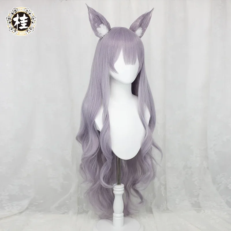 Shinano Cosplay Wig 100cm Long Curly Hair Purple Gray Heat Resistant Fiber For Girl Women Cos Wigs