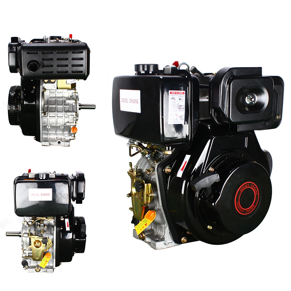 

10HP Diesel Engine, Heavy Duty 406CC Air-Cooling Motor, 3600RPM 1 Cylinder Engine, Car Accessories Black