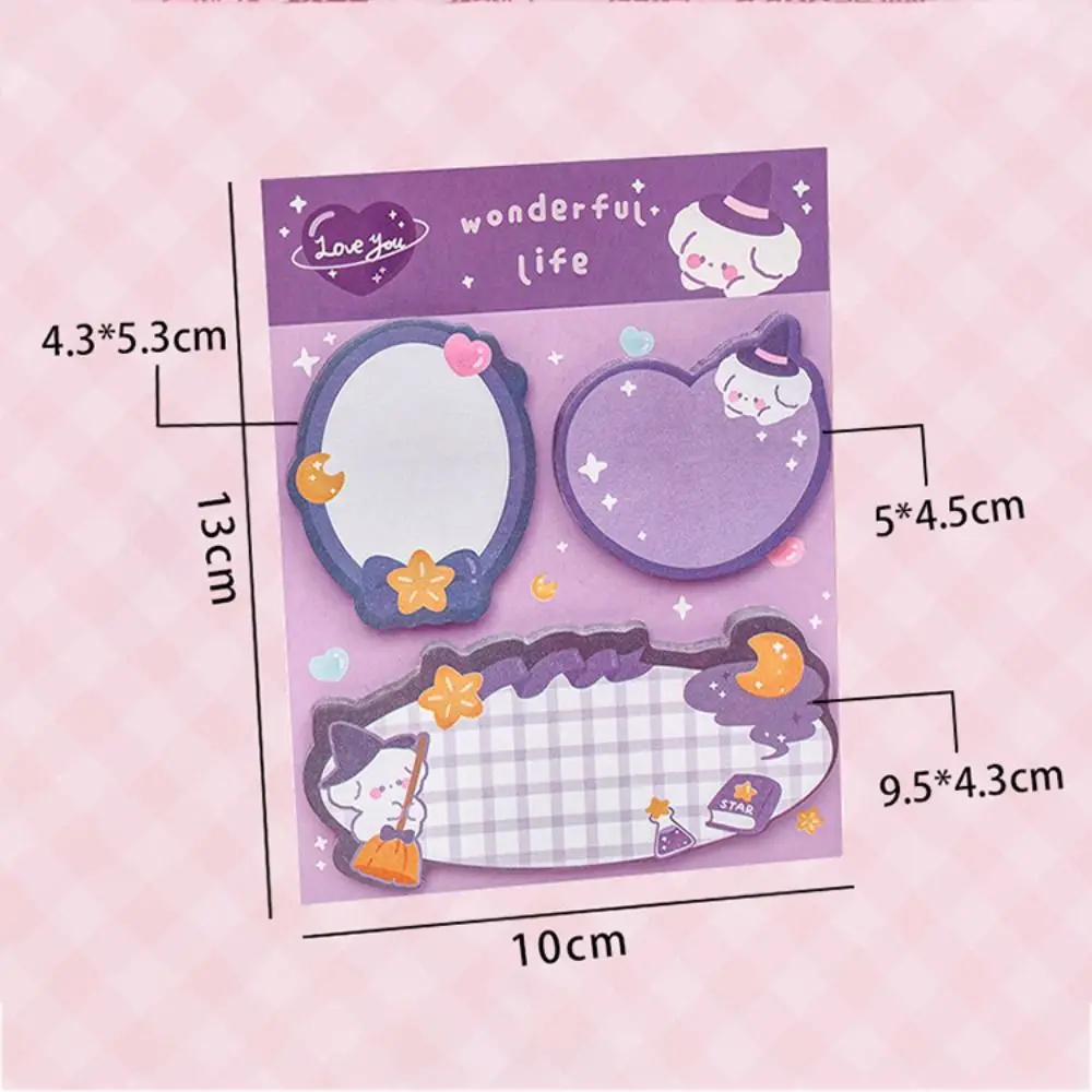 60 قطعة/ورقة ملاحظات لاصقة غريبة مدمجة 3 أنماط ملصقات مذكرة مزخرفة لوحة كرتونية