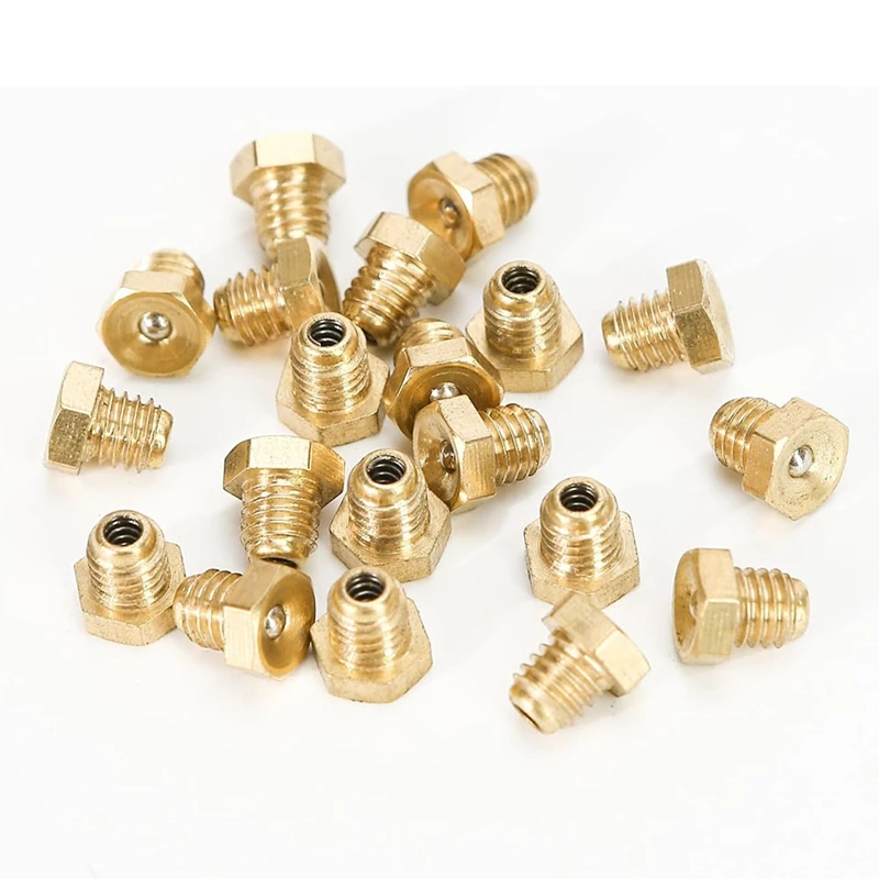 20Pcs M6x1mm Metric Male Thread Flush Straight Grease Zerk Nipple Accessories For Machine Tool Accessories Lubrication