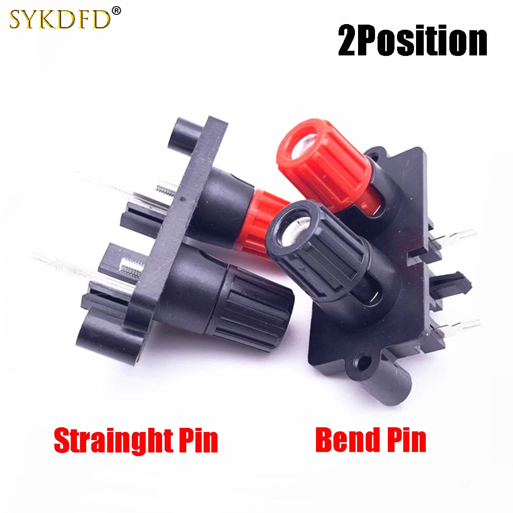 

1Pcs 2Position 4mm Banana Socket External Audio Jack Speaker Amplifier Screw Post Terminal Block Connector Straight/Bend Pin