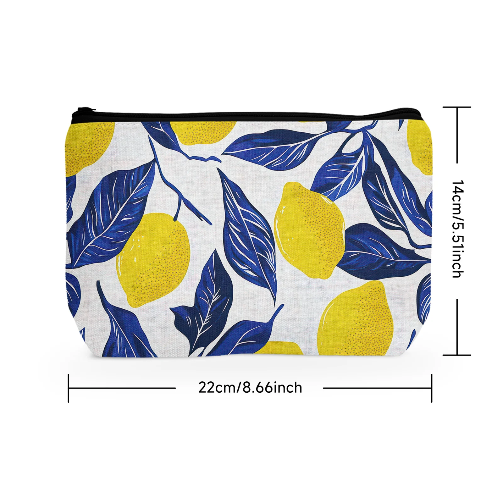 1Pc Cosmetic Bags For Women Cute Makeup Bag For Purse Travel Toiletry Bag Funny Zipper Pouch Lemon Makeup Bags