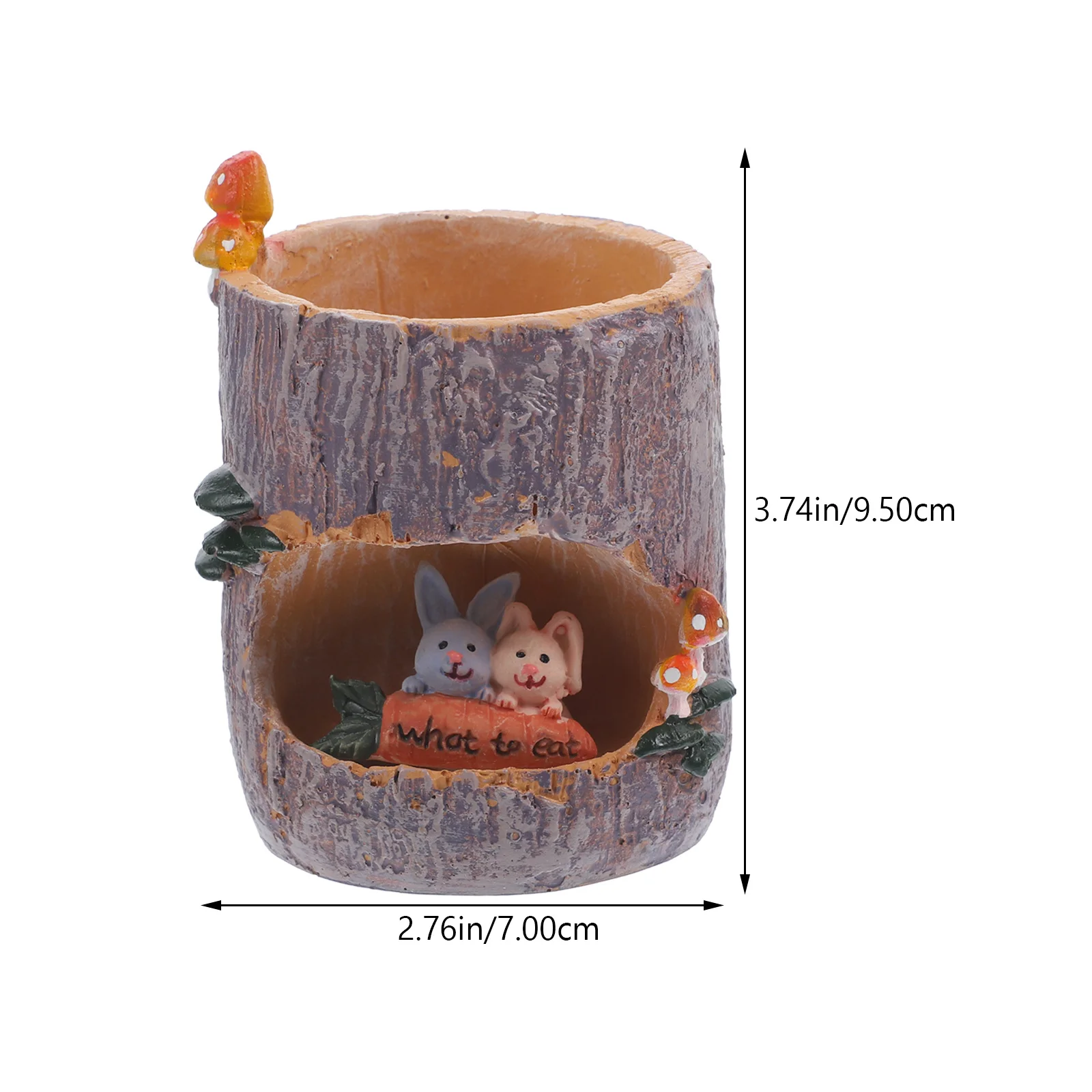 Resin Tree Hollow Flower Pot Rabbit Picnic Design Durable For Indoor Outdoor Garden Decor Succulent Planter Bonsai Trough