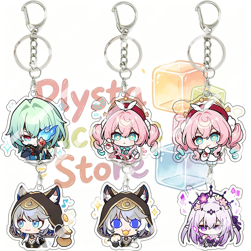 Acrylic Honkai: Star Rail Luka Hook Kafka Q Version Expression Keychain Pendant Cartoon Cute Peripheral Key Ring Ornaments Gifts