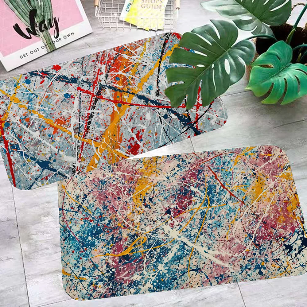 Abstract Expressionist Chaos Bathroom Mat Kids Room Bedroom Decoration Balcony Anti-Slip Doormat Living Room Bedside Area Rugs