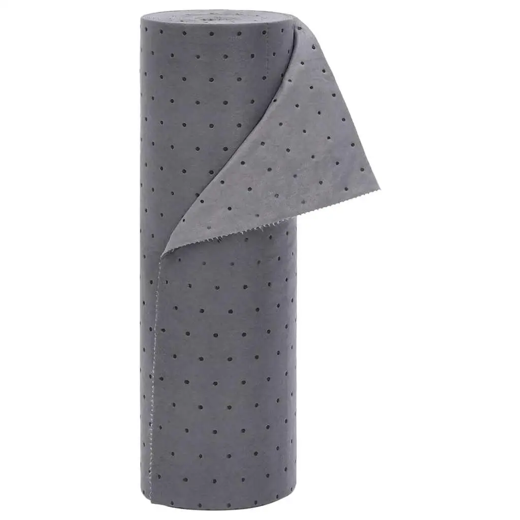 40x1000cm Grey Oil Absorbent Pads - High Absorbency Spill Control Mat for Industrial & Household Use