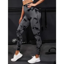 Leggings a vita alta senza cuciture Leggings Tie Dye da donna Fitness sport Running pantaloni da Yoga collant elastici per maglieria con sollevamento dell'anca