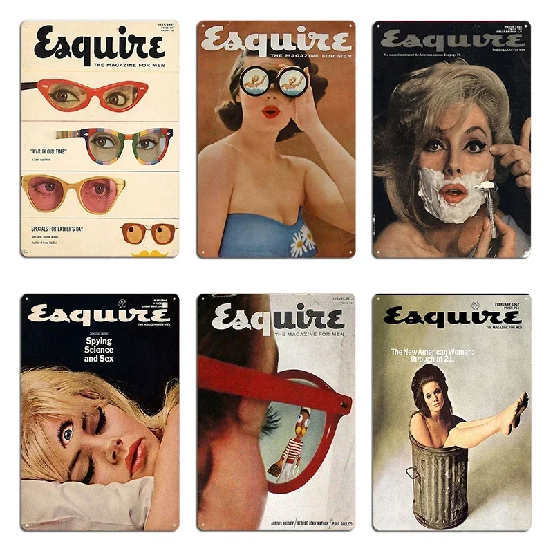 Esquire 1960s Magazine Sunglasses Retro Fashion March 1965 my third eye is always open Metal Vintage Garage Club Tin Sign Poster
