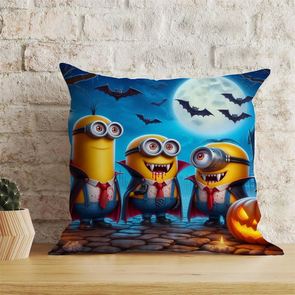 Cushion Cover MINISO Minions Duplex Printing Throw Pillow Covers Personalized Gifts Halloween Decorative Cushions Christmas Home