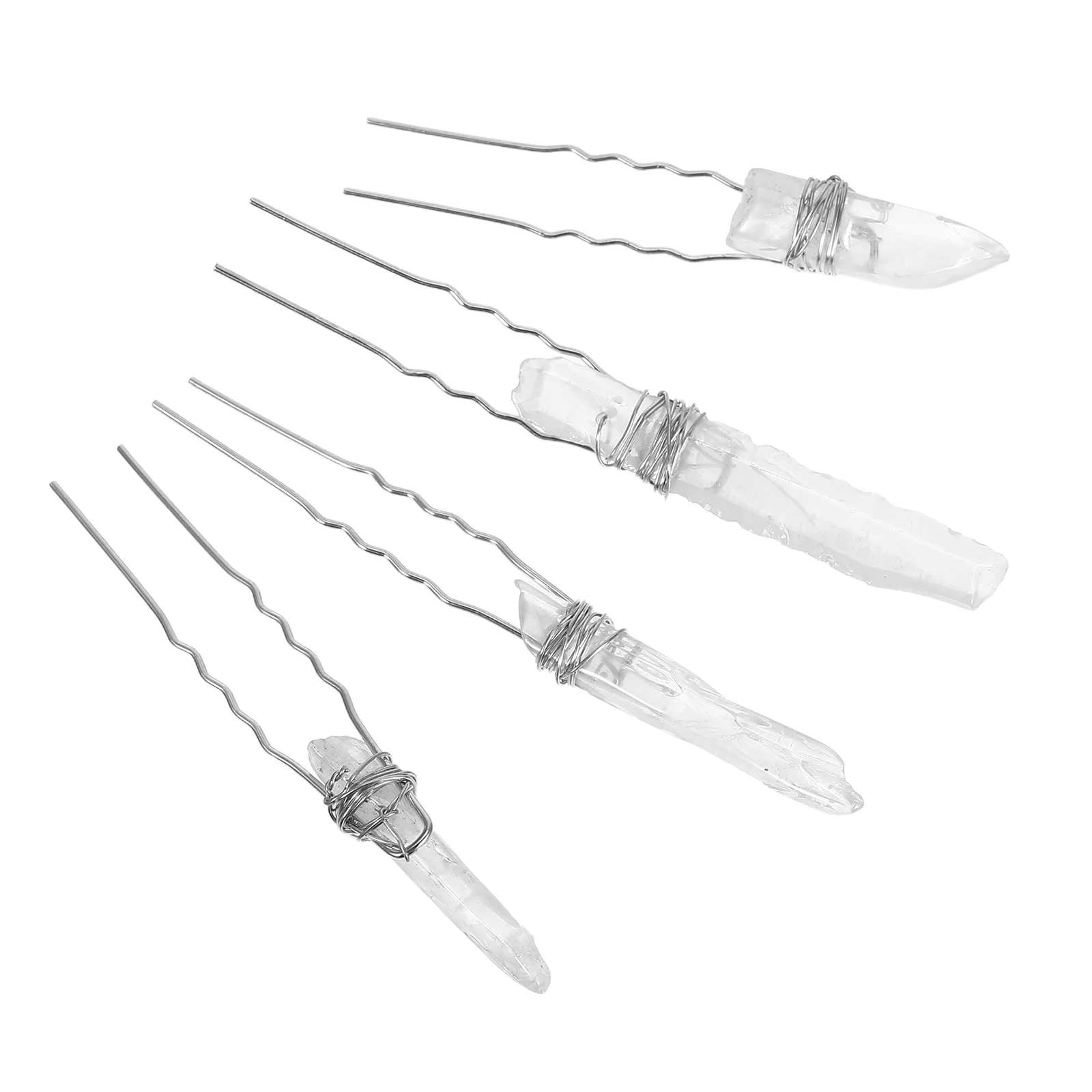 

4pcs Hairpin Crystal Accessories for Women Wired Quartz Bridal Jewelry Wedding Party Hair Pins Styling Lightweight Portable