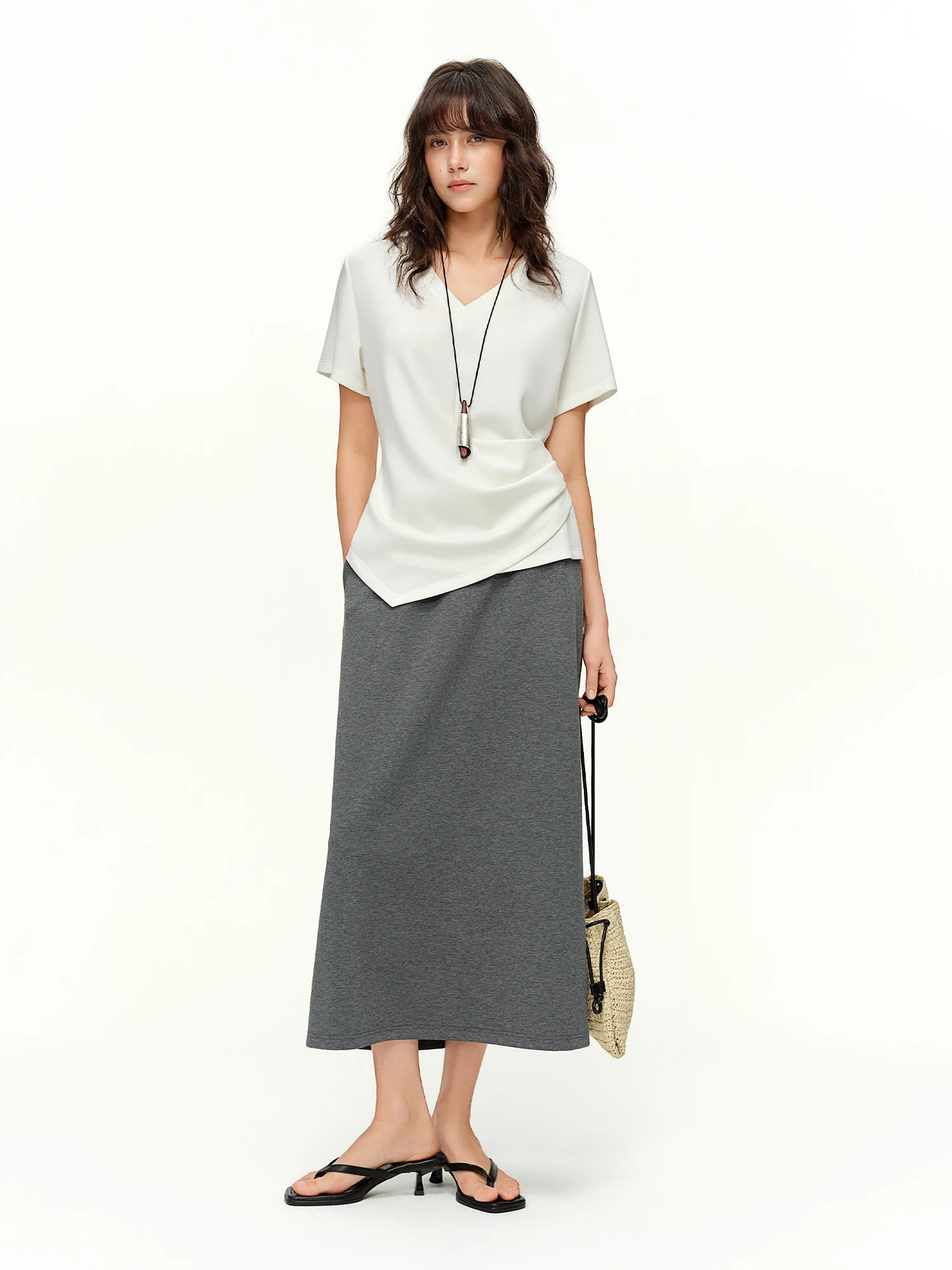 DUSHU 2026 4XL Spring New 6 Women Long Sleeve Shirt Tops Female Long A-LINE Skirts V-Neck Short Sleeve Tops Dress Jackets