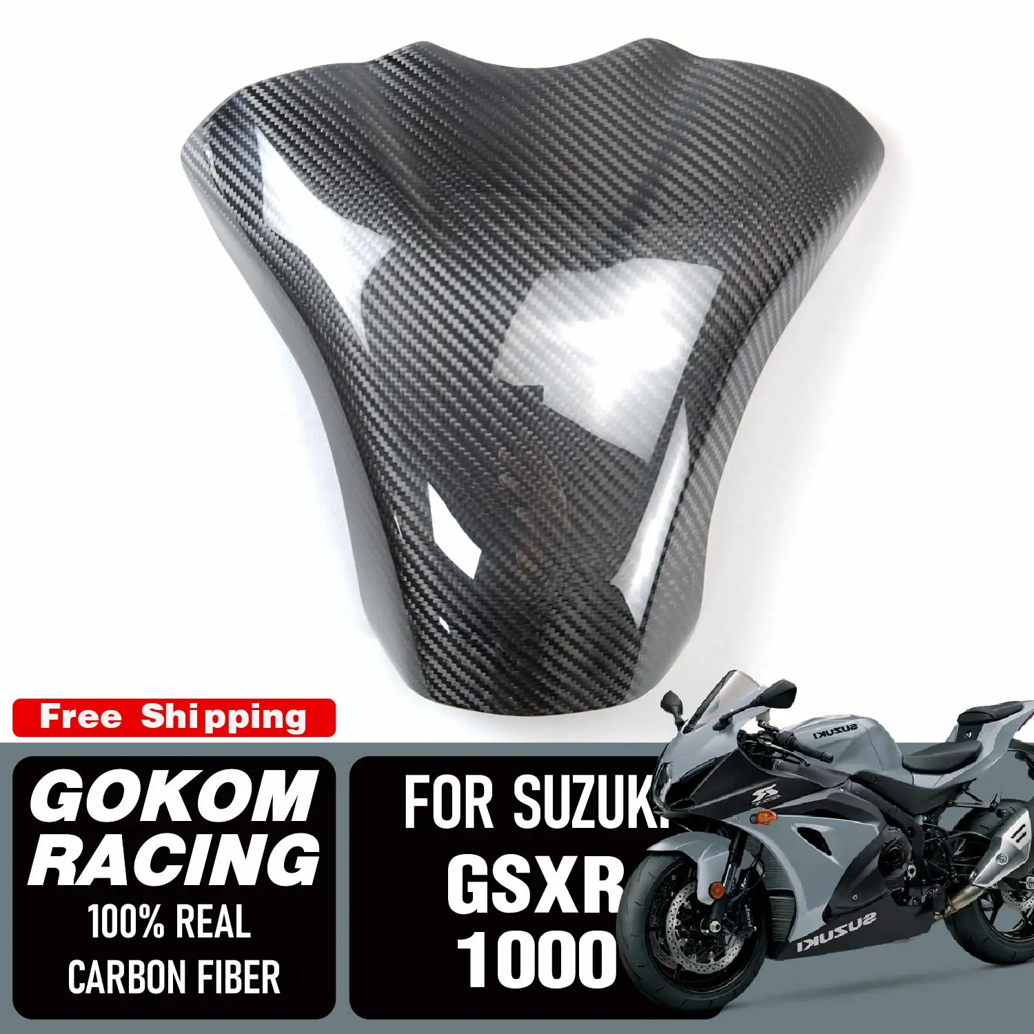 

Gokom Racing For SUZUKI GSX-R1000 Upper Tank Cover COWLING FAIRING 100% REAL CARBON FIBER MOTORCYCLE ACCESSORIES