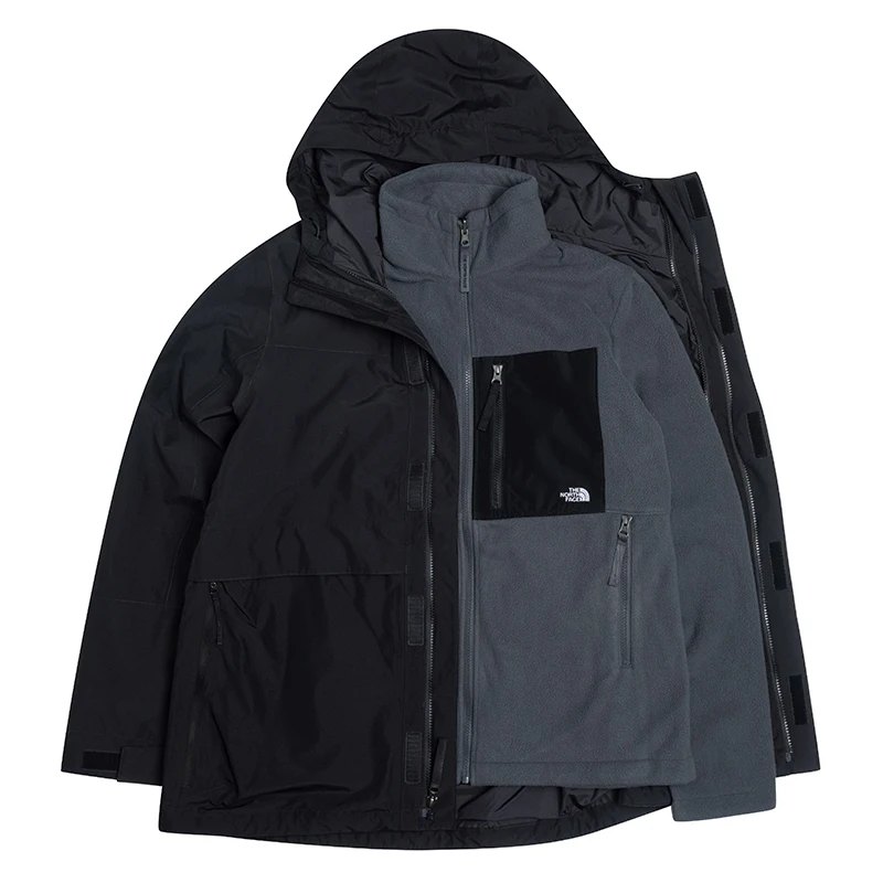 La chaqueta cortavientos para hombre The North Face es cómoda, elegante y adecuada para deportes diarios, chaqueta tres en uno de forro polar 89Yxw9O