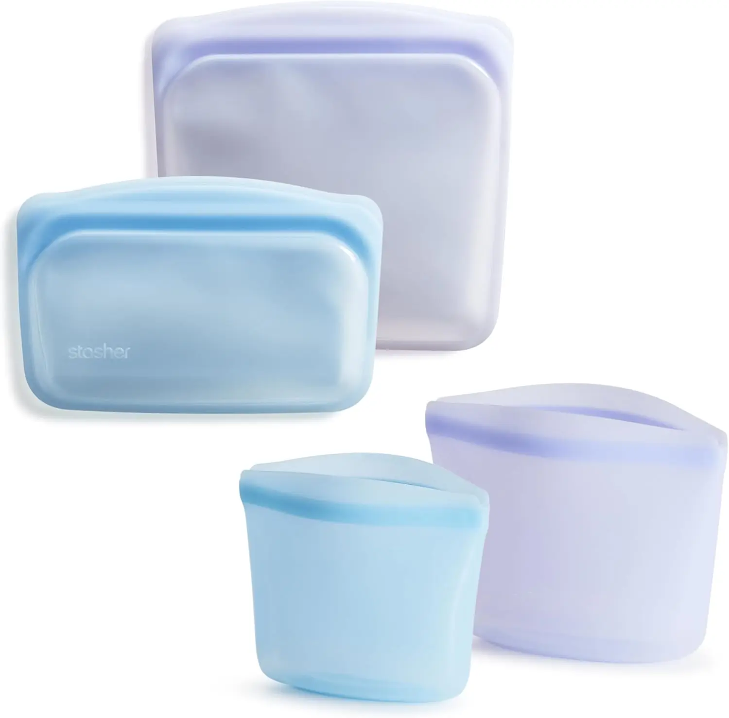 

Многоразовые силиконовые пакеты для хранения, 4 шт., подходят для микроволновки, посудомоечной машины и духовки, экологичные контейнеры для еды, разноцветные